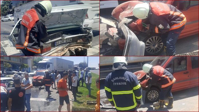Şanlıurfa’da zincirleme trafik kazası: 2 yaralı