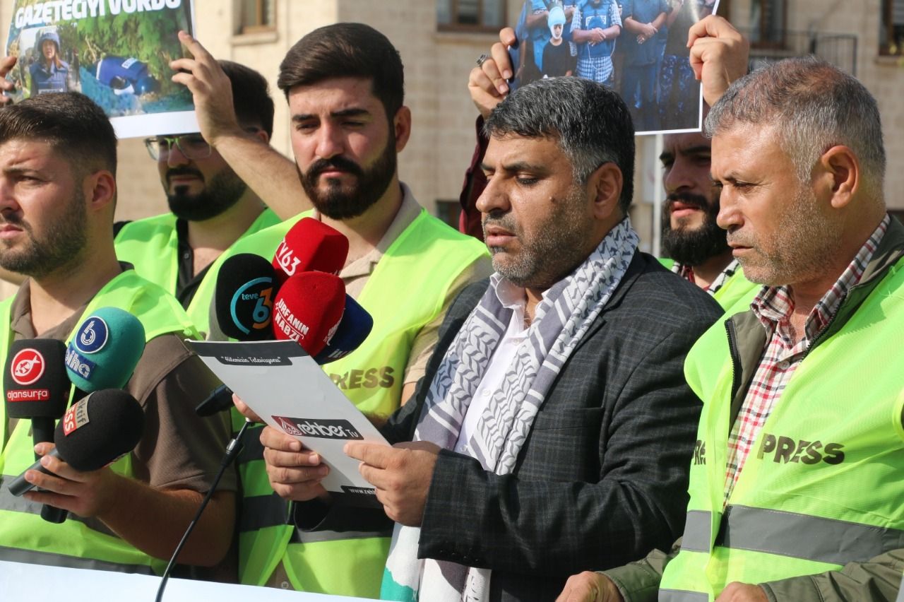 İsrail’de katledilen gazeteciler Şanlıurfa’da protesto edildi