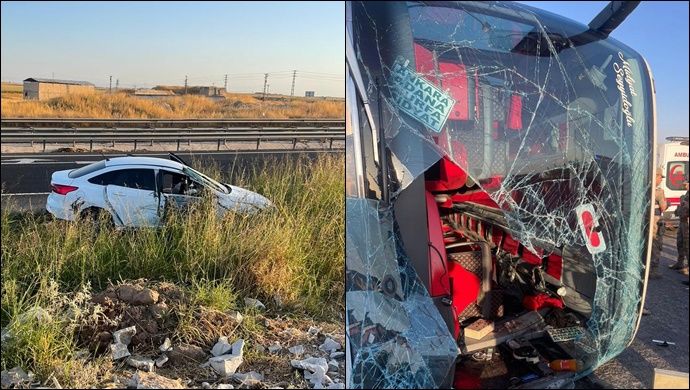 Şanlıurfa ‘da yolcu otobüsü ile otomobil çarpıştı:2 ölü,25 yaralı