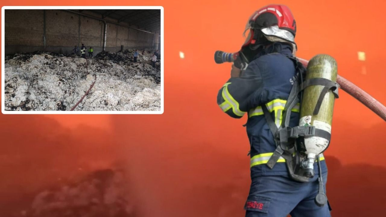 Şanlıurfa’da çır çır fabrikasında yangın: Tonlarca pamuk kül oldu