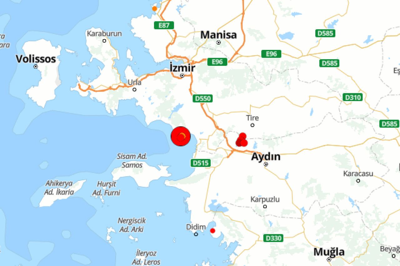 Ege Denizi’nde 5.1 şiddetinde deprem