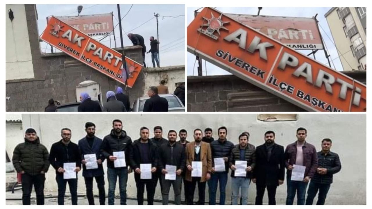 Siverek’te AK Parti tabelası indirildi istifalar başladı