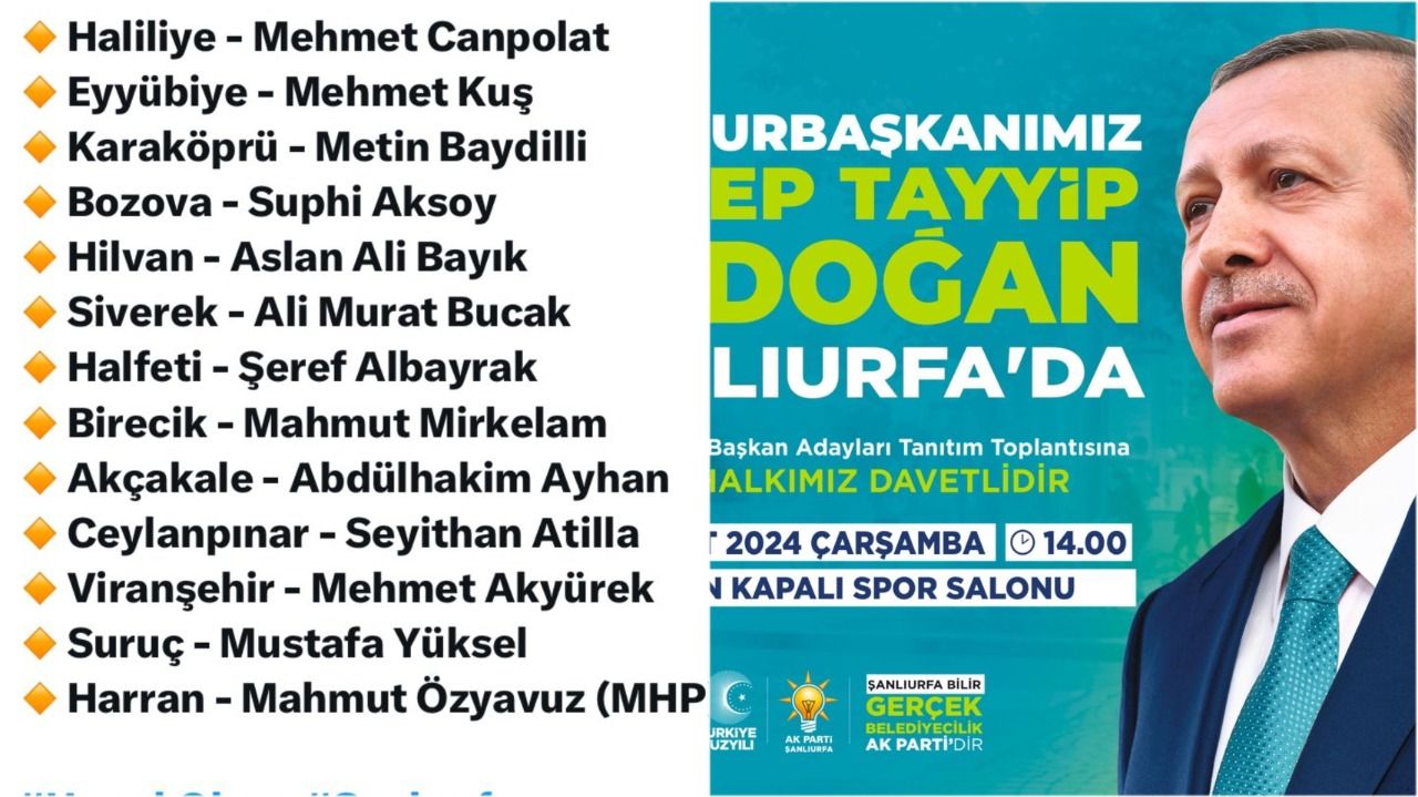 AK Parti Şanlıurfa Aday Tanıtım Toplantısı tarihi belli oldu