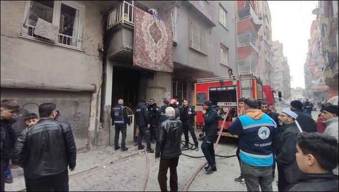 Birecik ‘te mesken yangını 5 yaralı