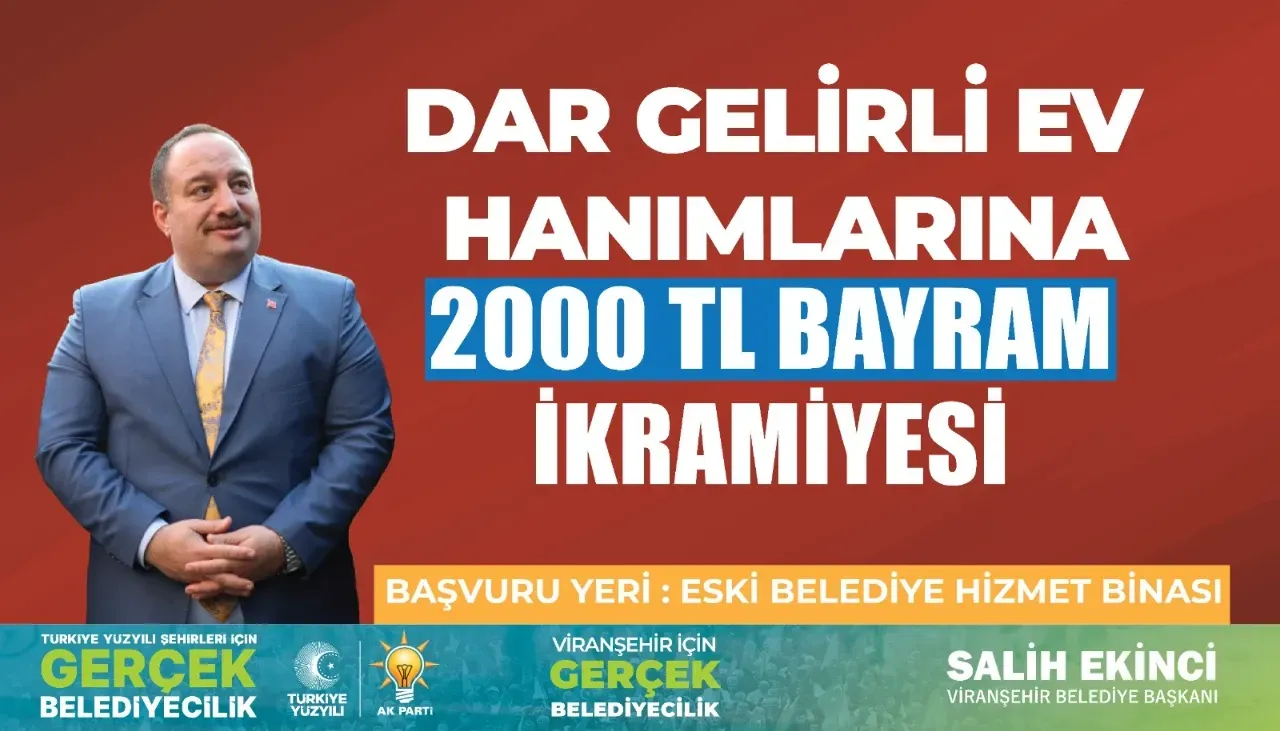 Başkan Ekinci’den ev hanımlarına nakdi yardım müjdesi! Bayramdan önce ödenecek