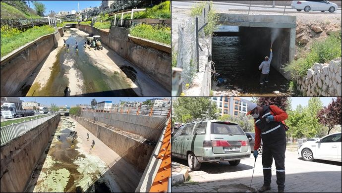 Büyükşehir’den Derelerde Periyodik Temizlik Ve İlaçlama Çalışması