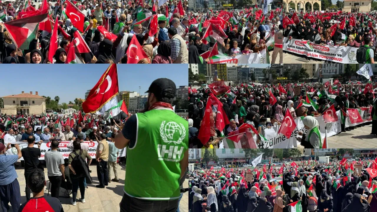 Şanlıurfa’da Filistin’e ve Gazze’ye destek yürüyüşüne binlerce kişi katıldı
