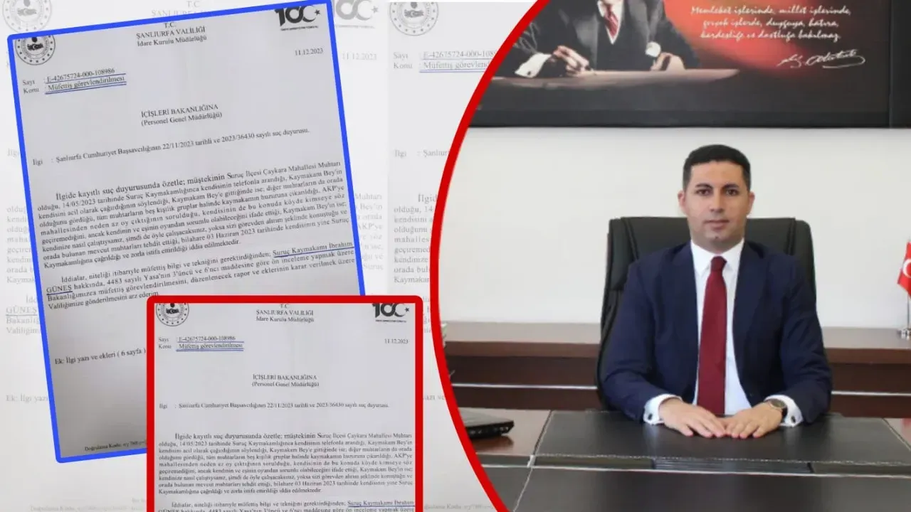 Suruç Eski Kaymakamı İbrahim Güneş Hakkında Soruşturma Talebi