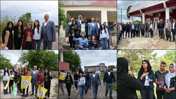 Hilvan’da 4 koldan kapı kapı seçim çalışması