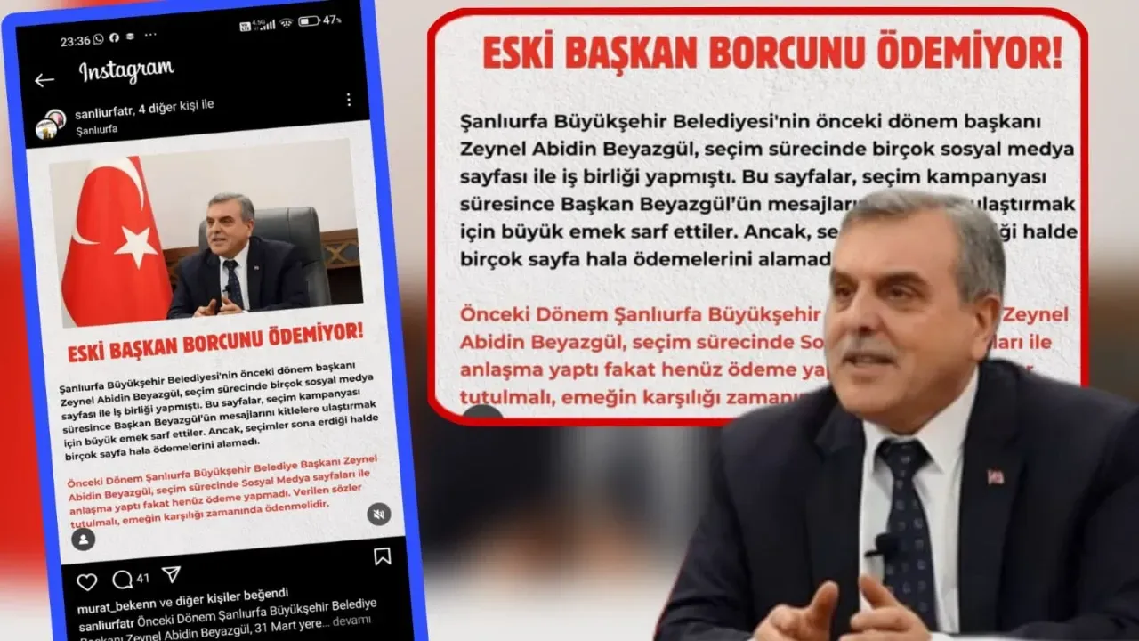 Sosyal medya hesabından eski başkan Beyazgül ‘e tepki : Borcunu öde !