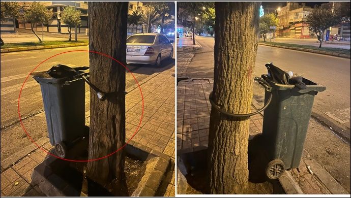 Eyyübiye Belediyesi’nden ilginç çözüm: Plastik çöp kovalarına güvenlik kilidi