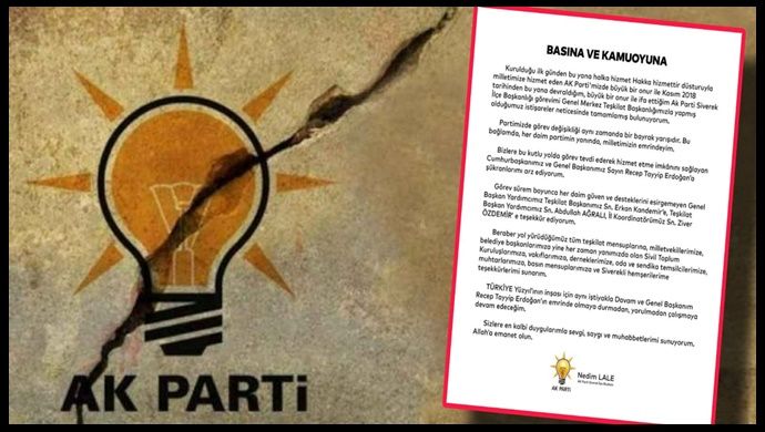 Nedim Lale, AK Parti Siverek İlçe Başkanlığı Görevinden Ayrıldı