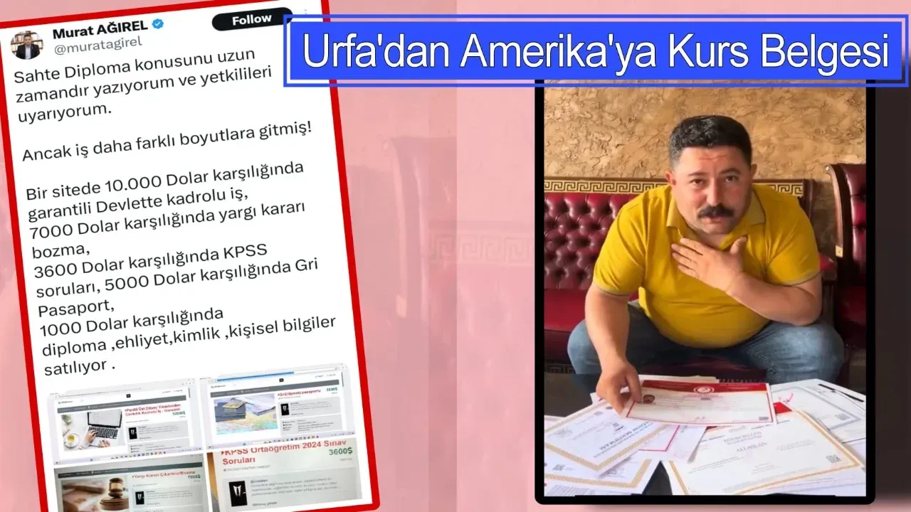 Skandal! Şanlıurfa’dan Amerika’ya Bir Saatte Kurs Sertifikası