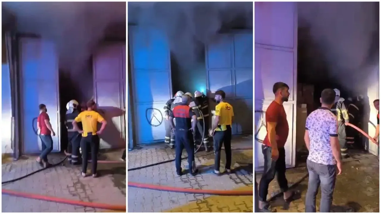 Şanlıurfa Eyyübiye İlçesinde Depo Yangını Kısa Sürede Söndürüldü