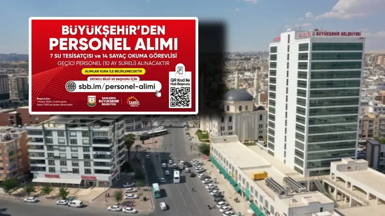 Şanlıurfa Belediyesi 105 Personel Alımı Yapacak!