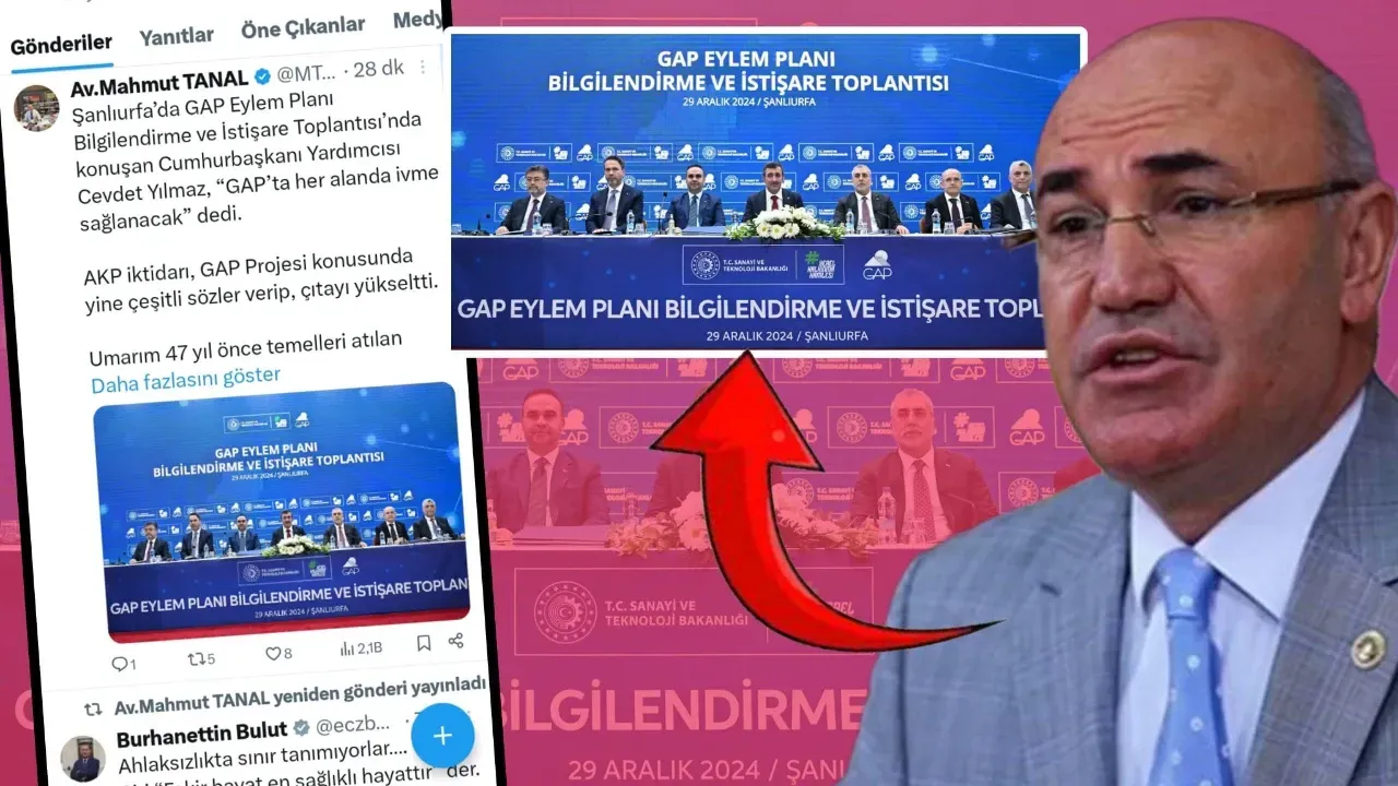 CHP Şanlıurfa Milletvekili Mahmut Tanal’dan GAP Eylem Planı Eleştirisi