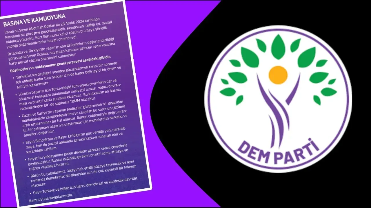 DEM Parti, Abdullah Öcalan’ın Açıklamasını Paylaştı