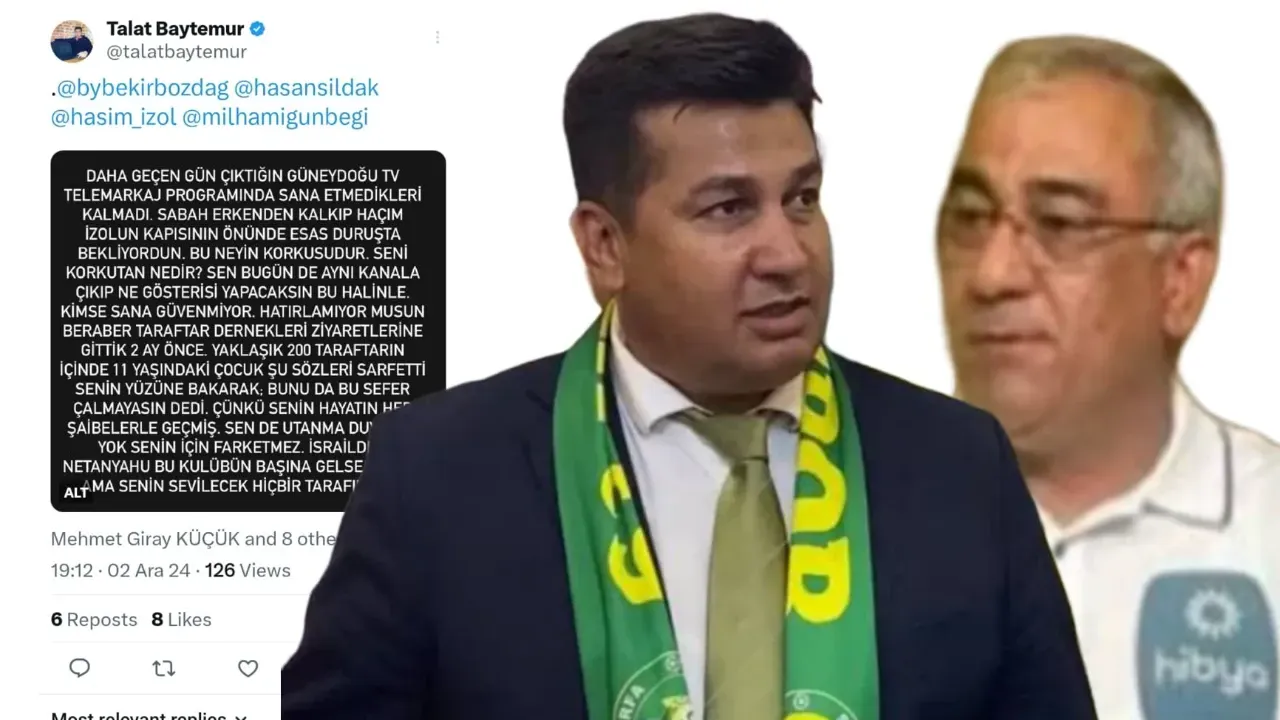 Talat Baytemur’dan Şanlıurfaspor Başkanı Giray Kuçük’e Ağır Eleştiri:”Hayatın hep şaibelerle geçti.”