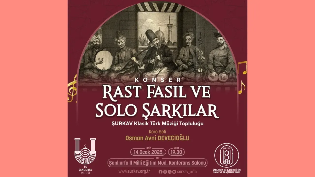 ŞURKAV TÜRK SANAT MÜZİĞİ KONSERİ DÜZENLİYOR