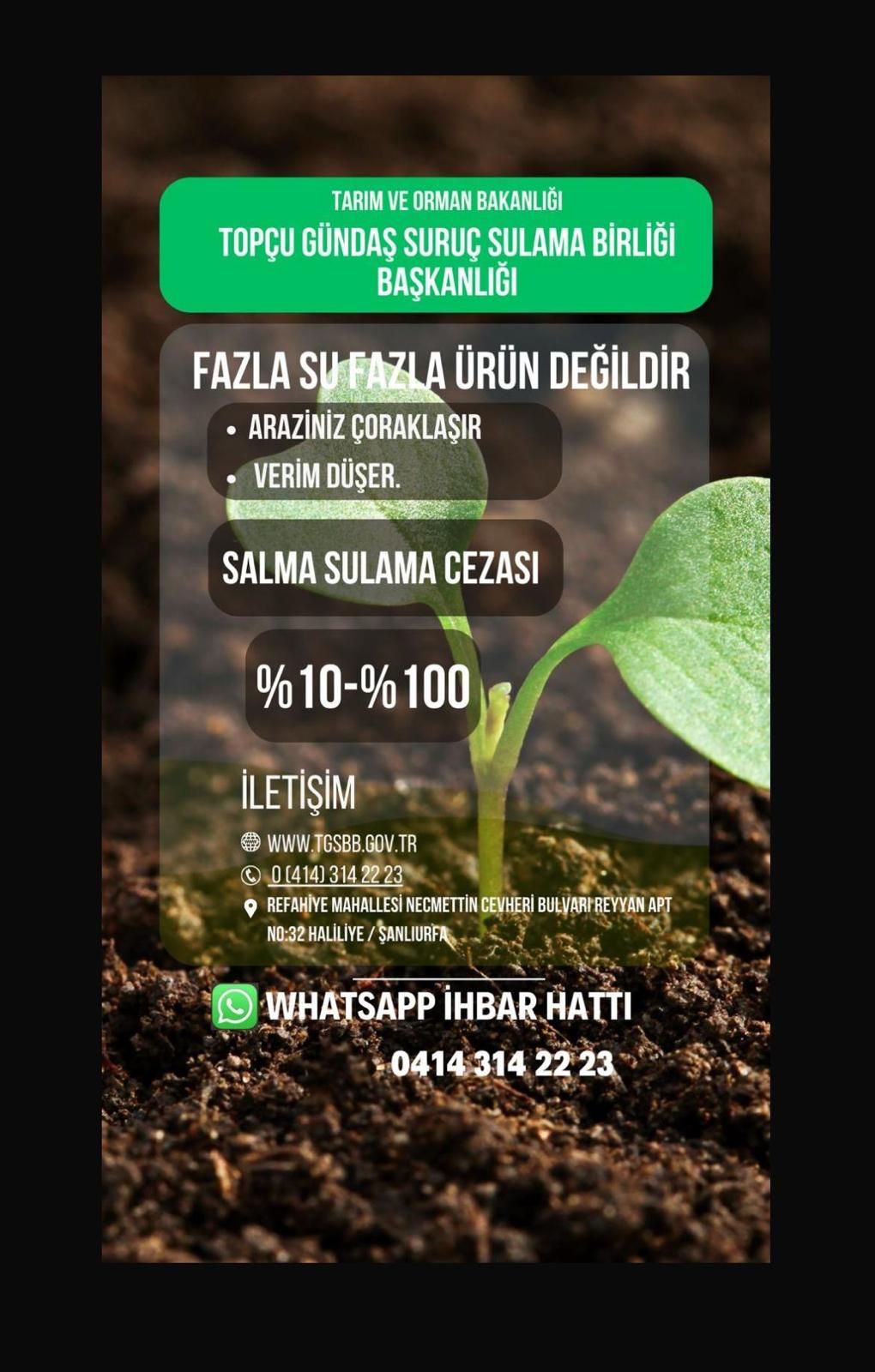 Suruç Ovası’na 2025 Sulama Sezonu Suyu Veriliyor