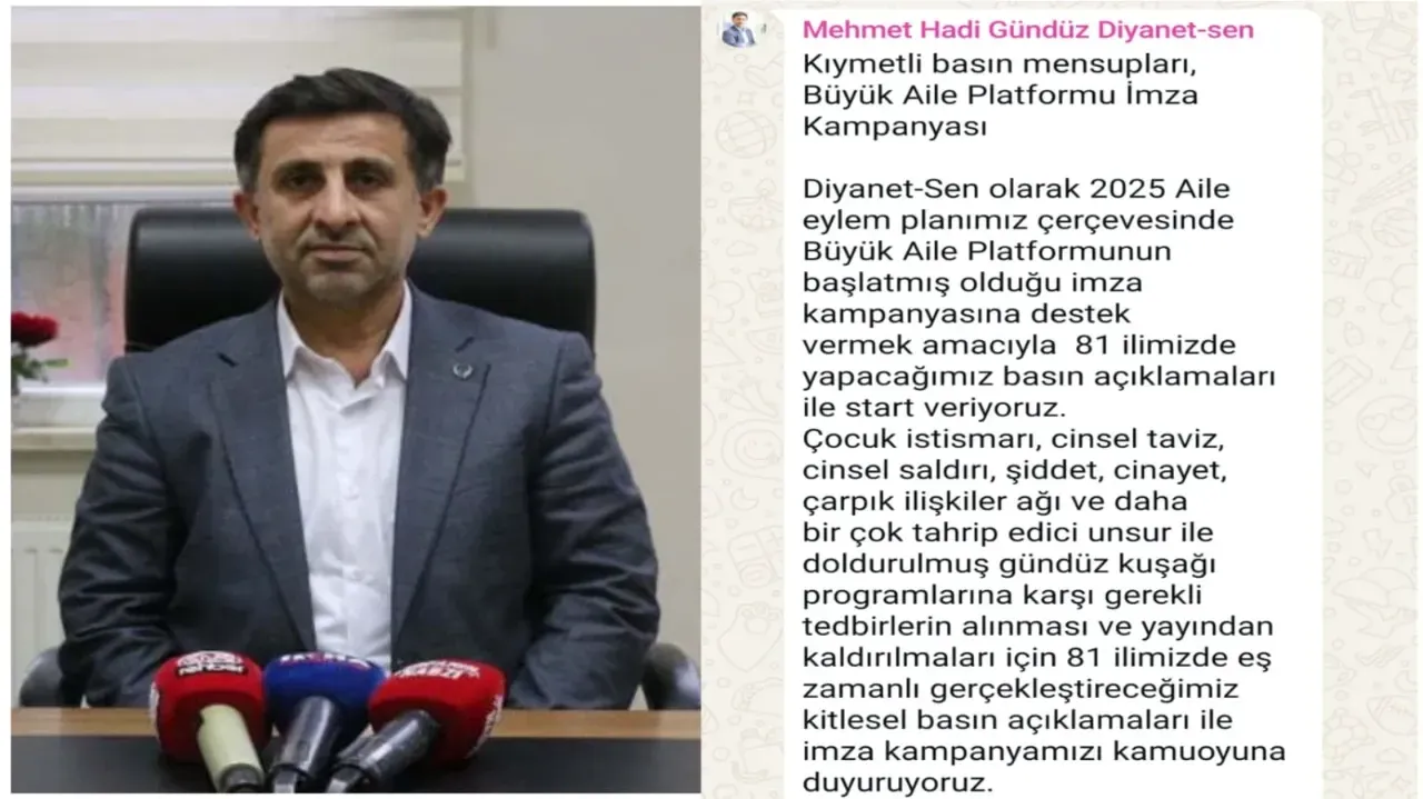Diyanet-Sen’den Gündüz Kuşağı Yayınlarına Tepki: 81 İlde Eş Zamanlı İmza Kampanyası Başlatıldı