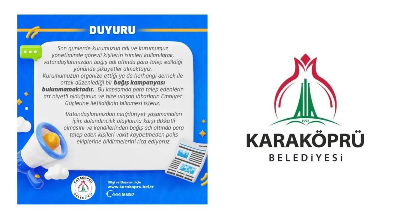 Karaköprü Belediyesi’nden Dolandırıcılık Uyarısı