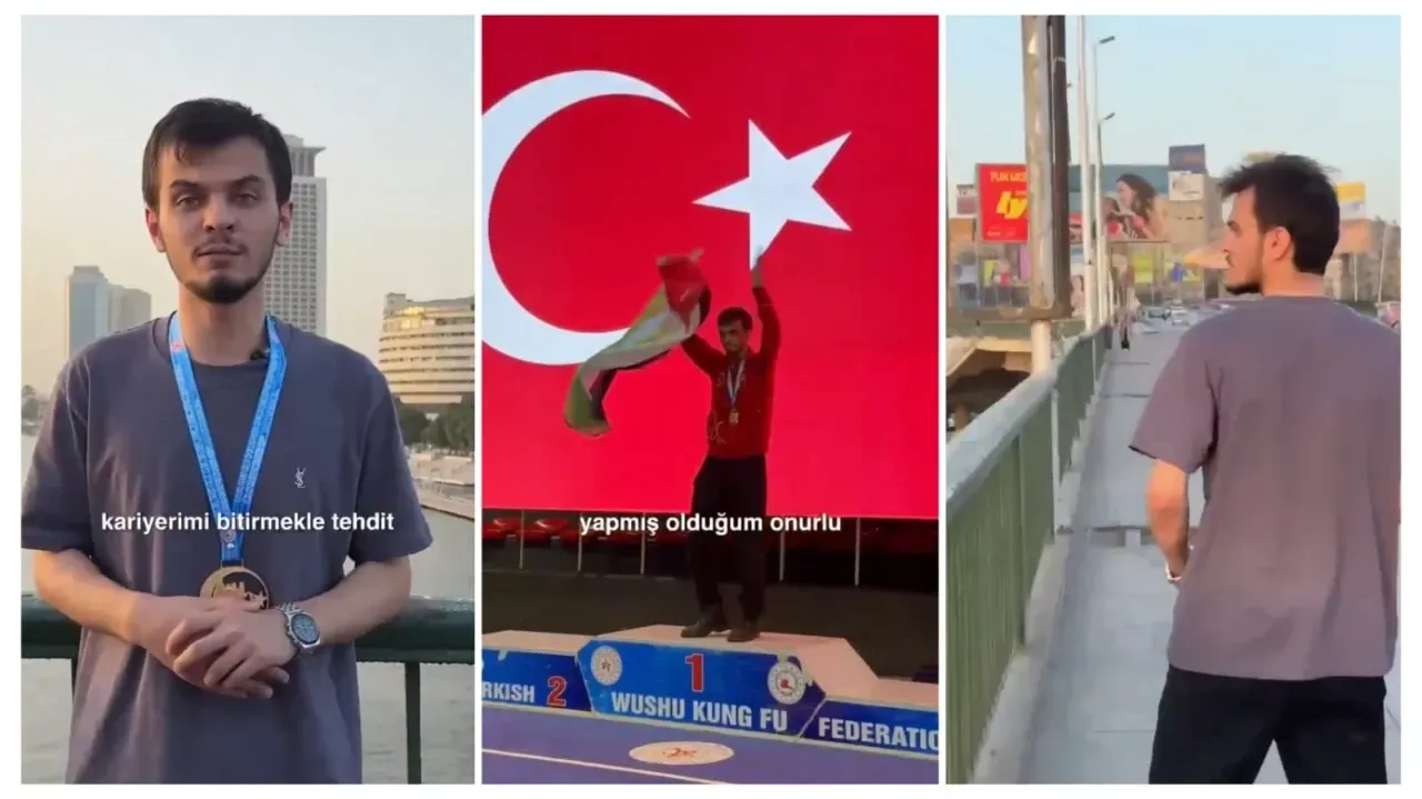 Milli Sporcu Necmettin Erbakan Akyüz’den Gazze İçin Etkileyici Protesto: Madalyasını Nil Nehri’ne Attı