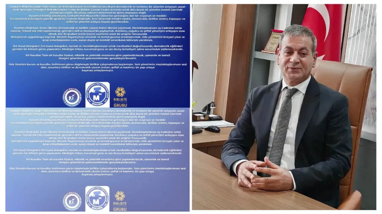 Şanlıurfa Mali Müşavirler Odası’nda Yeni Başkan ve Yönetim Kurulu Belli Oldu